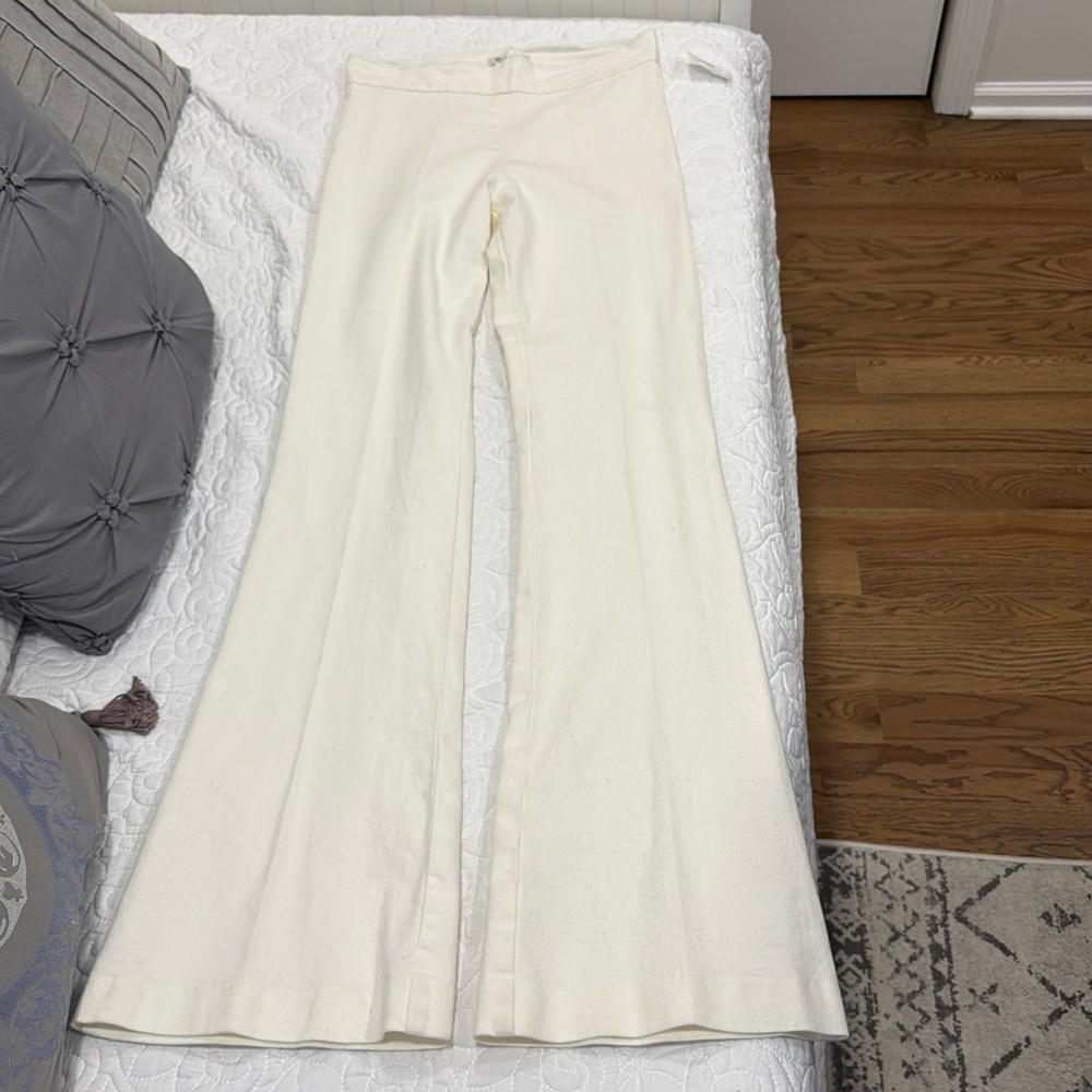 Avenue Montaigne Women’s Size 0 Bellini White Denim Pants - Made in USA - NWT
